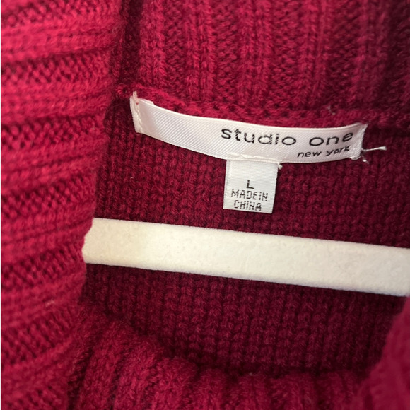 Womens‎ Classic Cable Knit Sweater Dress Large Holiday Career Turtleneck Ombre - Picture 3 of 9